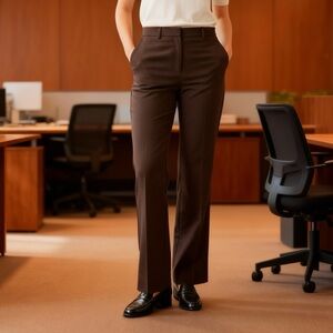 Wool Blend Dress Brown Women's Pants